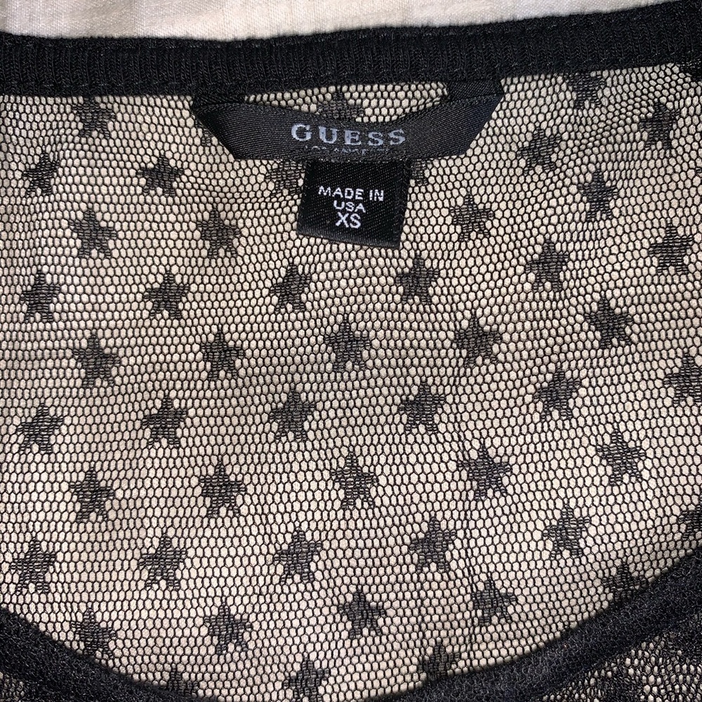 Guess Black Sheer Star Blouse - Picture 2 of 4
